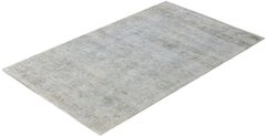 Overdyed Hand-Knotted Wool Modern-Contemporary Gray Area Rug 3' 1" x 4' 10"