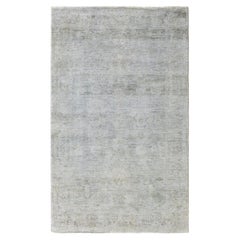 Overdyed Hand-Knotted Wool Modern-Contemporary Gray Area Rug 3' 1" x 4' 10"