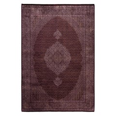 Overdyed Hand-Knotted Wool Modern-Contemporary Gray Area Rug 6' 2" x 9' 2"