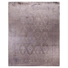 Overdyed Hand-Knotted Wool Modern-Contemporary Gray Area Rug 8' 0" x 10' 1"