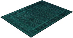 Overdyed Hand-Knotted Wool Modern-Contemporary Green Area Rug 10' 1" x 13' 8"
