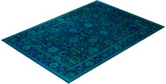 Overdyed Hand-Knotted Wool Modern-Contemporary Green Area Rug 10' 3" x 14' 5"