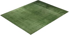 Overdyed Hand-Knotted Wool Modern-Contemporary Green Area Rug 12' 2" x 14' 10"