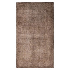 Overdyed Hand-Knotted Wool Modern-Contemporary Green Area Rug 3' 2" x 5' 2"