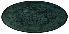 Tappeto per l'area verde moderna-contemporanea in lana Overdyed annodato a mano 6' 1" x 6' 1"