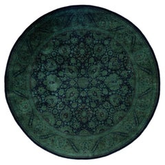 Tappeto per l'area verde moderna-contemporanea in lana Overdyed annodato a mano 6' 1" x 6' 1"
