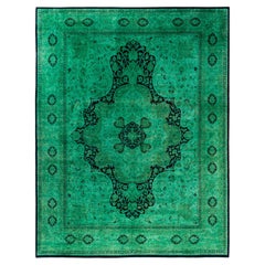 Tappeto per l'area verde moderna-contemporanea in lana Overdyed annodato a mano 8' 0" x 10' 5"