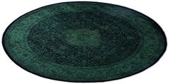 Overdyed Hand-Knotted Wool Modern-Contemporary Green Area Rug 8' 3" x 8' 4"