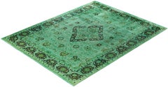 Overdyed Laine nouée à la main Greene & Greene Contemporary Tapis de sol 9' 1" x 11' 9" (vert)