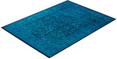 Overdyed Hand-Knotted Wool Modern-Contemporary Green Area Rug 9' 1" x 12' 4"