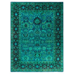 Gefärbte handgeknüpfte Wolle modern-zeitgenössischen grünen Bereich Teppich 9' 2" x 12' 4"