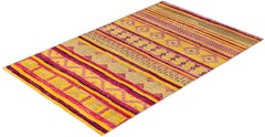 Overdyed Hand-Knotted Wool Modern-Contemporary Multi Area Rug 5' 2" x 8' 2"
