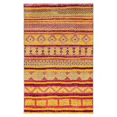 Overdyed Hand-Knotted Wool Modern-Contemporary Multi Area Rug 5' 2" x 8' 2"