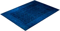 Overdyed Hand-Knotted Wool Modern-Contemporary Navy Area Rug 10' 4" x 13' 10"