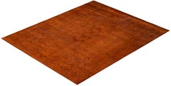 Overdyed Hand-Knotted Wool Modern-Contemporary Orange Area Rug 8' 2" x 9' 10"