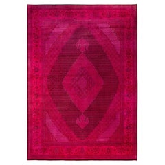Overdyed handgeknüpfte Wolle modern-zeitgenössischen rosa Bereich Teppich 10' 0" x 14' 2"