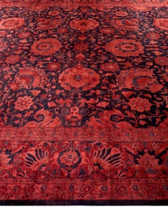 Overdyed handgeknüpfte Wolle modern-zeitgenössischen rosa Bereich Teppich 10' 1" x 13' 8"