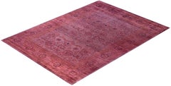 Overdyed Hand-Knotted Wool Modern-Contemporary Pink Area Rug 10' 1" x 13' 8"