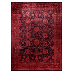 Overdyed handgeknüpfte Wolle modern-zeitgenössischen rosa Bereich Teppich 10' 1" x 13' 8"
