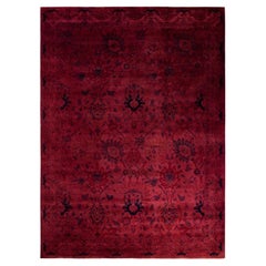 Overdyed Hand-Knotted Wool Modern-Contemporary Pink Area Rug 10' 1" x 14' 6"