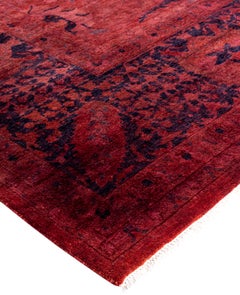 Overdyed handgeknüpfte Wolle modern-zeitgenössischen rosa Bereich Teppich 10' 2" x 14' 1"