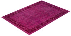 Overdyed Hand-Knotted Wool Modern-Contemporary Pink Area Rug 10' 2" x 14' 2"