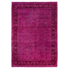 Overdyed Hand-Knotted Wool Modern-Contemporary Pink Area Rug 10' 2" x 14' 2"