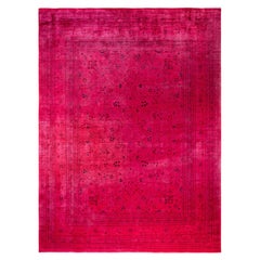 Overdyed Hand-Knotted Wool Modern-Contemporary Pink Area Rug 10' 2" x 14' 3"