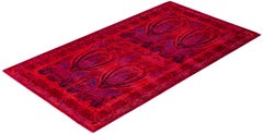 Overdyed Hand-Knotted Wool Modern-Contemporary Pink Area Rug 2' 10" x 5' 5"