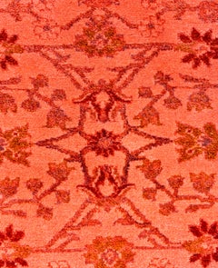 Overdyed handgeknüpfte Wolle modern-zeitgenössischen rosa Bereich Teppich 2' 8" x 4' 1"