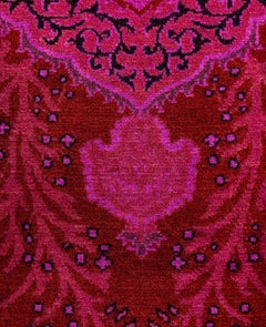 Overdyed handgeknüpfte Wolle modern-zeitgenössischen rosa Bereich Teppich 2' 8" x 4' 3"