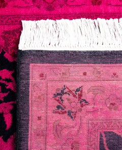 Overdyed Hand-Knotted Wool Modern-Contemporary Pink Area Rug 2' 8" x 4' 3"