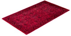 Overdyed Hand-Knotted Wool Modern-Contemporary Pink Area Rug 3' 1" x 5' 1"
