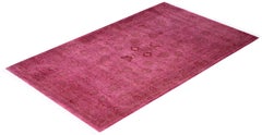 Overdyed Laine nouée à la main Knots Rugs AM Contemporary Rose 3' 1" x 5' 1"