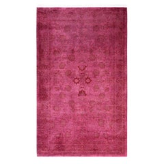 Overdyed Laine nouée à la main Knots Rugs AM Contemporary Rose 3' 1" x 5' 1"