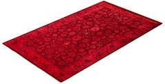 Overdyed Hand-Knotted Wool Modern-Contemporary Pink Area Rug 3' 1" x 5' 3"