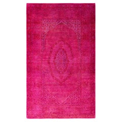 Overdyed Hand-Knotted Wool Modern-Contemporary Pink Area Rug 3' 1" x 5' 3"