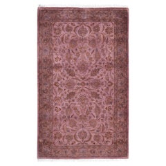 Overdyed Hand-Knotted Wool Modern-Contemporary Pink Area Rug 3' 1" x 5' 3"