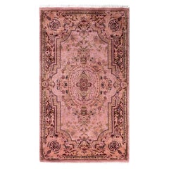Overdyed Hand-Knotted Wool Modern-Contemporary Pink Area Rug 3' 1" x 5' 5"