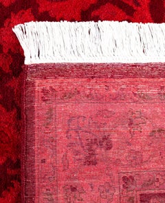 Overdyed Hand-Knotted Wool Modern-Contemporary Pink Area Rug 3' 2" x 5' 2"
