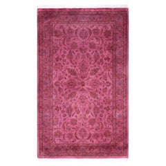 Overdyed Hand-Knotted Wool Modern-Contemporary Pink Area Rug 3' 3" x 5' 3"