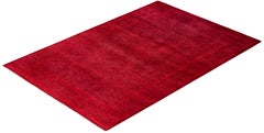 Overdyed handgeknüpfte Wolle modern-zeitgenössischen rosa Bereich Teppich 4' 0" x 6' 2"