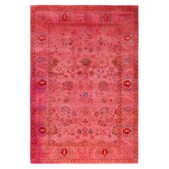 Overdyed Hand-Knotted Wool Modern-Contemporary Pink Area Rug 4' 8" x 6' 9"