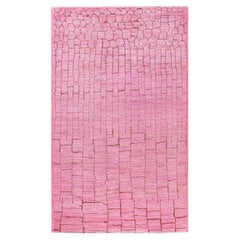 Overdyed Laine nouée à la main Knots Rugs AM Contemporary Rose 4' 9" x 7' 10"