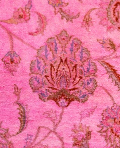Overdyed Hand-Knotted Wool Modern-Contemporary Pink Area Rug 4' 9" x 7' 3"