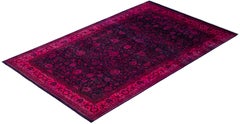 Overdyed Hand-Knotted Wool Modern-Contemporary Pink Area Rug 5' 1" x 7' 10"