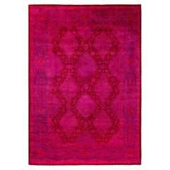 Overdyed handgeknüpfte Wolle modern-zeitgenössischen rosa Bereich Teppich 5' 10" x 8' 6"
