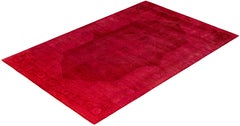 Overdyed handgeknüpfte Wolle modern-zeitgenössischen rosa Bereich Teppich 6' 0" x 9' 1"