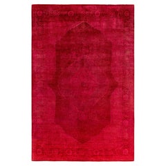 Overdyed handgeknüpfte Wolle modern-zeitgenössischen rosa Bereich Teppich 6' 0" x 9' 1"