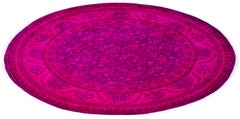Overdyed handgeknüpfte Wolle modern-zeitgenössischen rosa Bereich Teppich 6' 1" x 6' 1"
